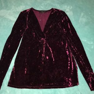 Red velvet long sleeve- tight fitting